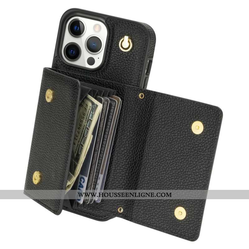 Coque iPhone 16 Pro Max Porte-Cartes et Bandoulière