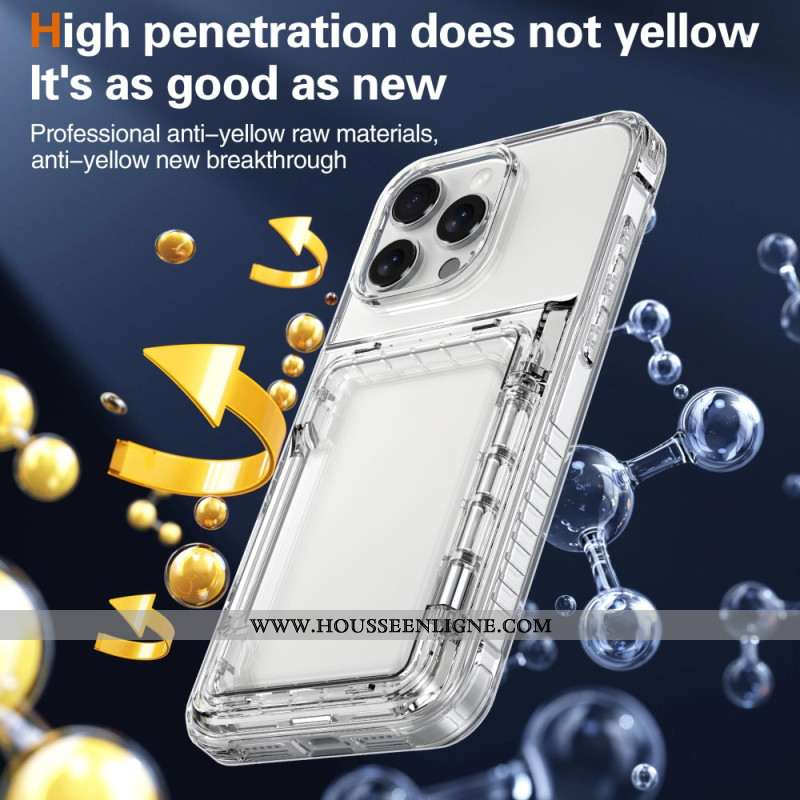 Coque iPhone 16 Pro Max Transparente Porte-Cartes et Support