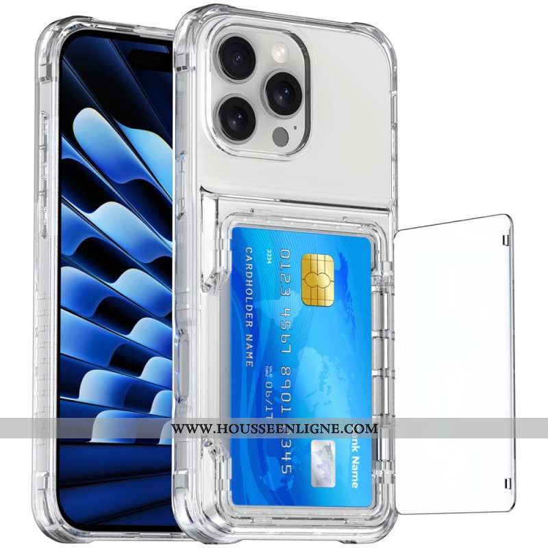 Coque iPhone 16 Pro Max Transparente Porte-Cartes et Support