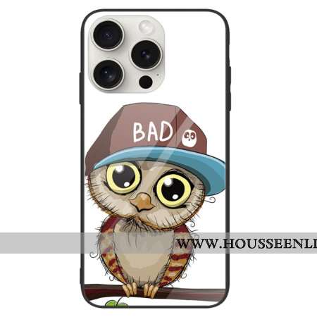 Coque iPhone 16 Pro Max Verre Trempé Bad Hibou