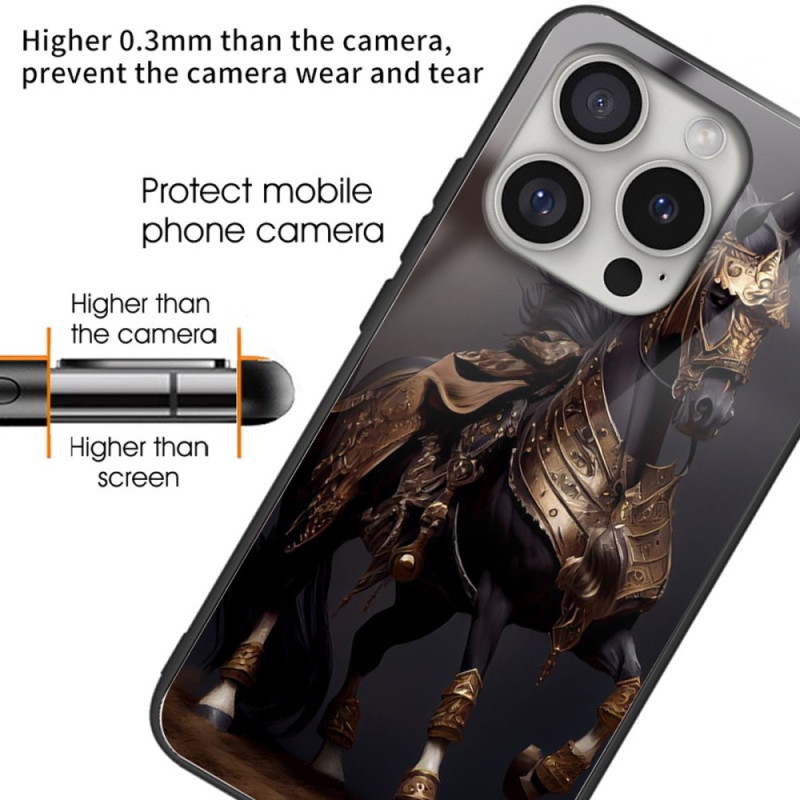 Coque iPhone 16 Pro Max Verre Trempé Cheval Masqué