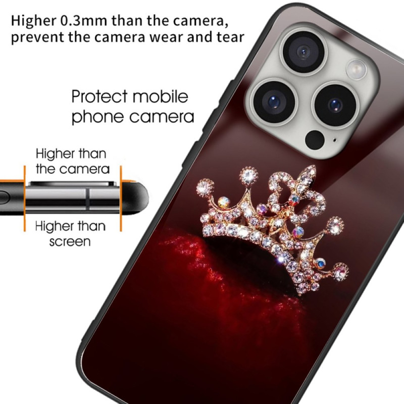 Coque iPhone 16 Pro Max Verre Trempé Couronne en Diamants