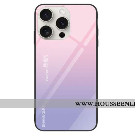 Coque iPhone 16 Pro Max Verre Trempé Dégradé Rose Violet