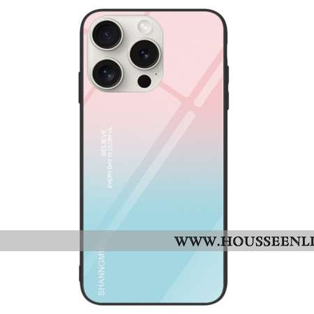 Coque iPhone 16 Pro Max Verre Trempé Dégradé Rose et Bleu