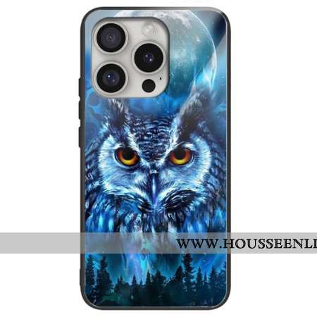 Coque iPhone 16 Pro Max Verre Trempé Hibou Forestier