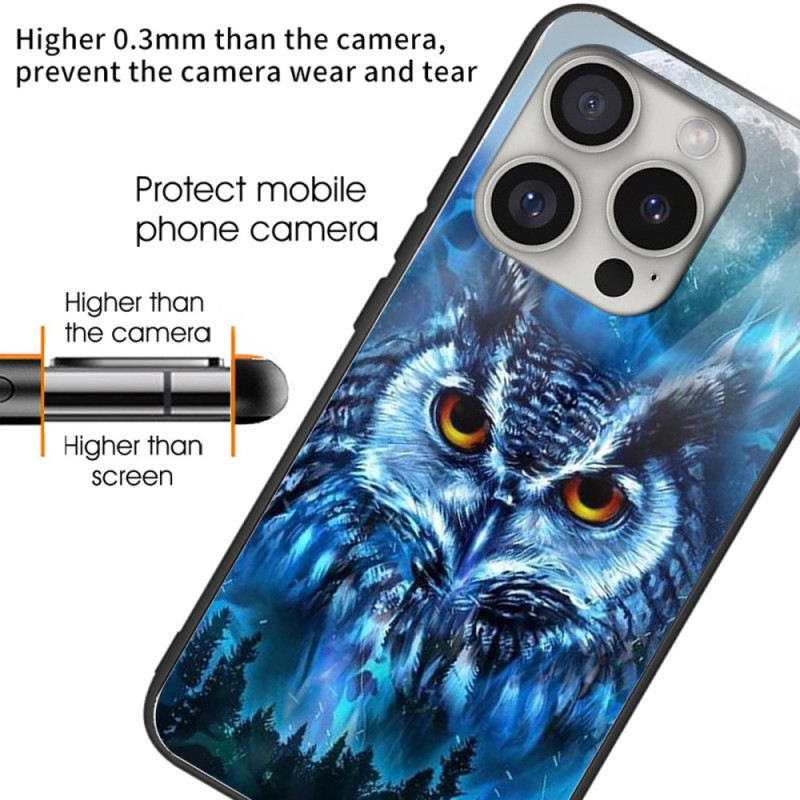 Coque iPhone 16 Pro Max Verre Trempé Hibou Forestier