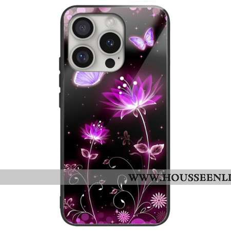 Coque iPhone 16 Pro Max Verre Trempé Lotus Fluorescent