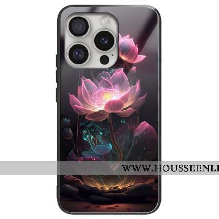 Coque iPhone 16 Pro Max Verre Trempé Lotus Rose