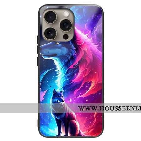 Coque iPhone 16 Pro Max Verre Trempé Loup Étoilé