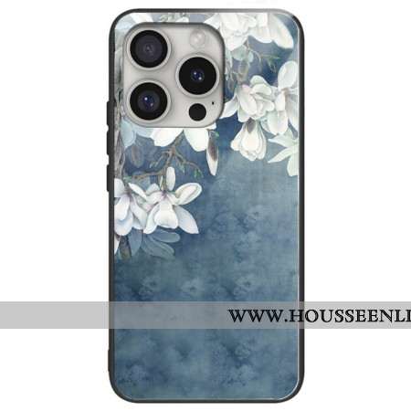 Coque iPhone 16 Pro Max Verre Trempé Magnolia Imprimé