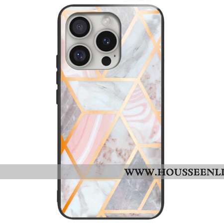 Coque iPhone 16 Pro Max Verre Trempé Marbre Rose