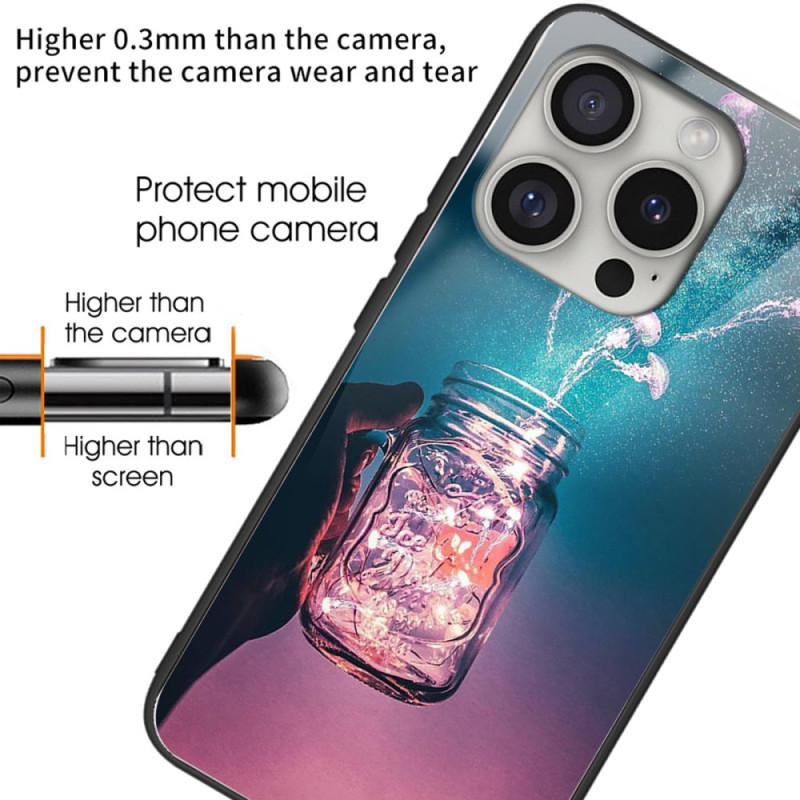 Coque iPhone 16 Pro Max Verre Trempé Méduse en Bouteille