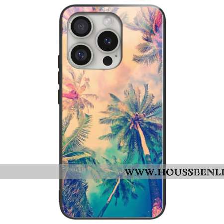 Coque iPhone 16 Pro Max Verre Trempé Palmiers