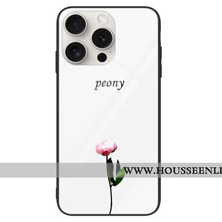 Coque iPhone 16 Pro Max Verre Trempé Pivoine