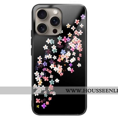 Coque iPhone 16 Pro Max Verre Trempé Pluie Florale