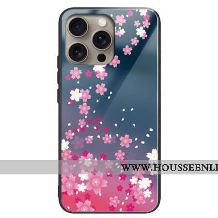 Coque iPhone 16 Pro Max Verre Trempé Pluie de Coeurs