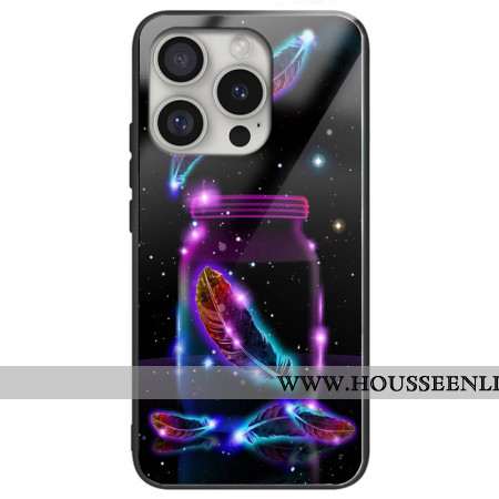 Coque iPhone 16 Pro Max Verre Trempé Plume Fluorescente