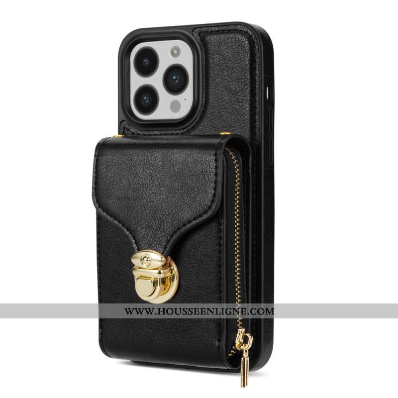 Coque iPhone 16 Pro Portefeuille et Bandoulière