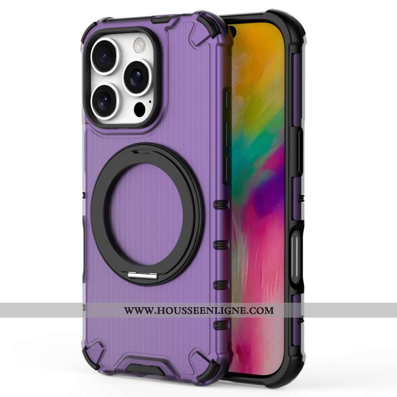 Coque iPhone 16 Pro Rayures Anneau-Support Magnétique