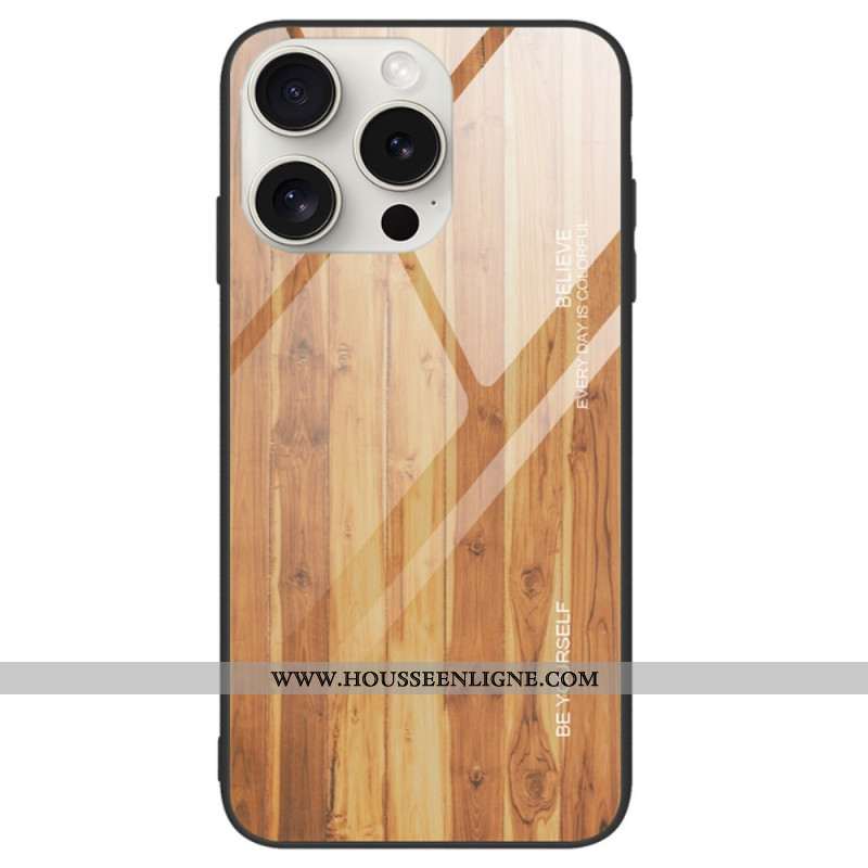 Coque iPhone 16 Pro Verre Trempé Fibre Bois