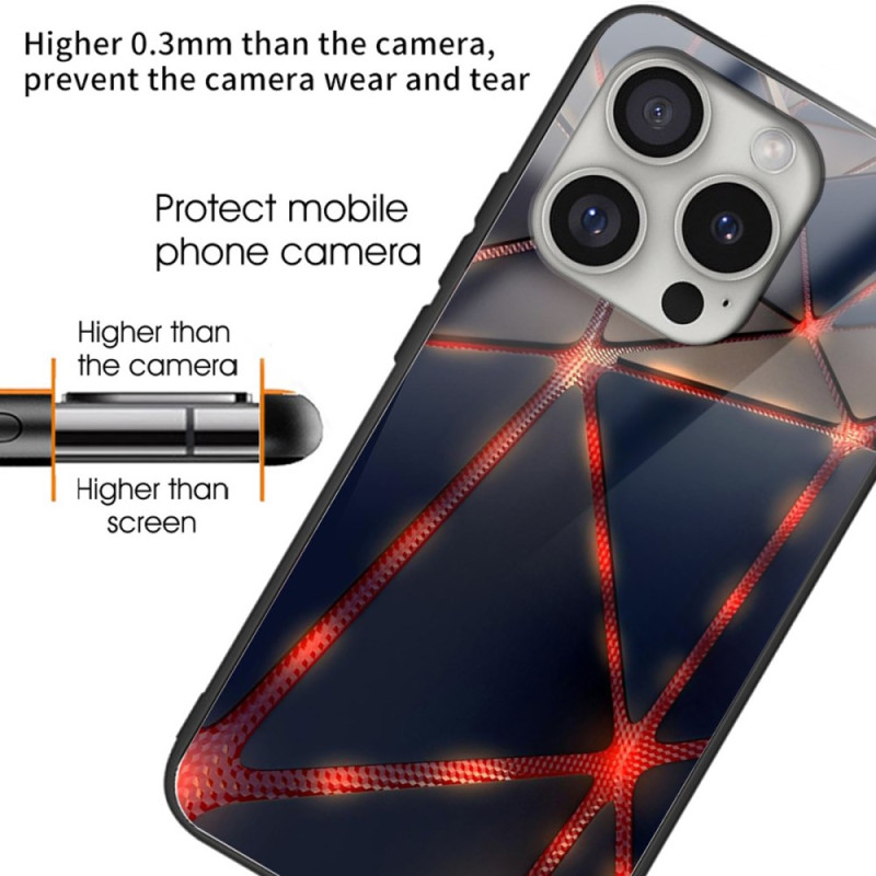 Coque iPhone 16 Pro Verre Trempé Lignes Rouges