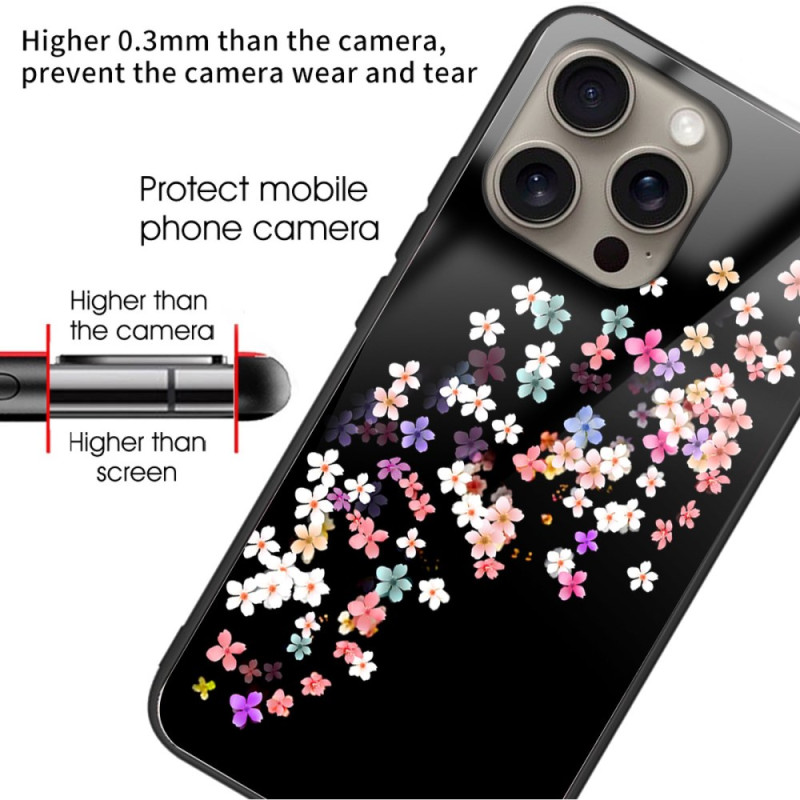 Coque iPhone 16 Pro Verre Trempé Motif Floral