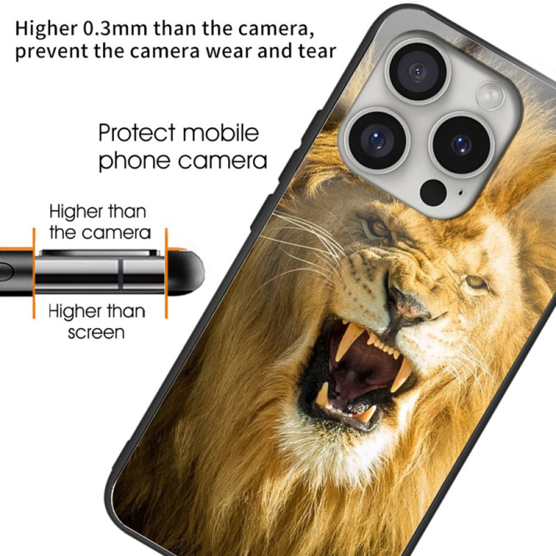 Coque iPhone 16 Pro Verre Trempé Motif de Lion