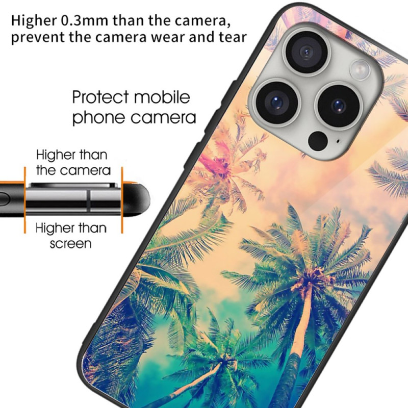 Coque iPhone 16 Pro Verre Trempé Palmiers