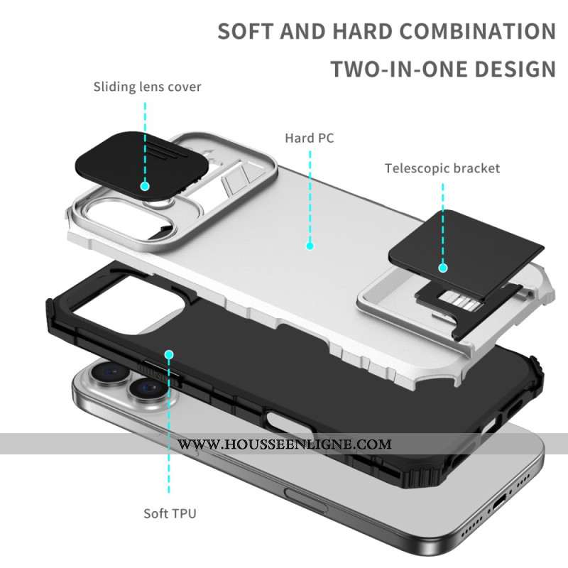 Coque iPhone 16 Protecteur Camera et Support