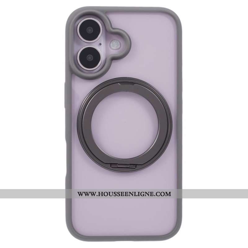 Coque iPhone 16 Support Intégré et Porte-Anneau Rotatif