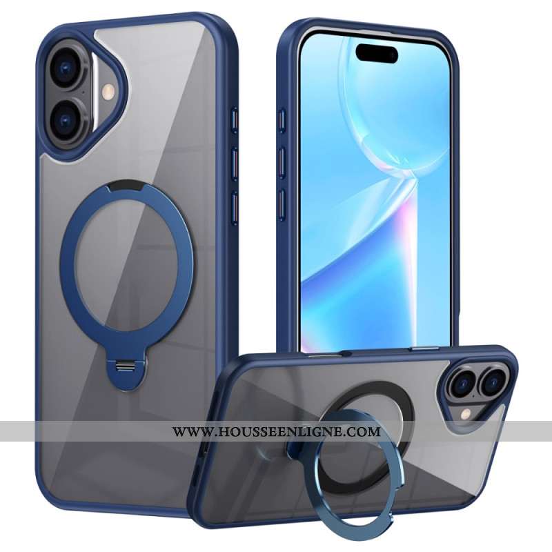 Coque iPhone 16 Transparente Anneau-Support Magnétique