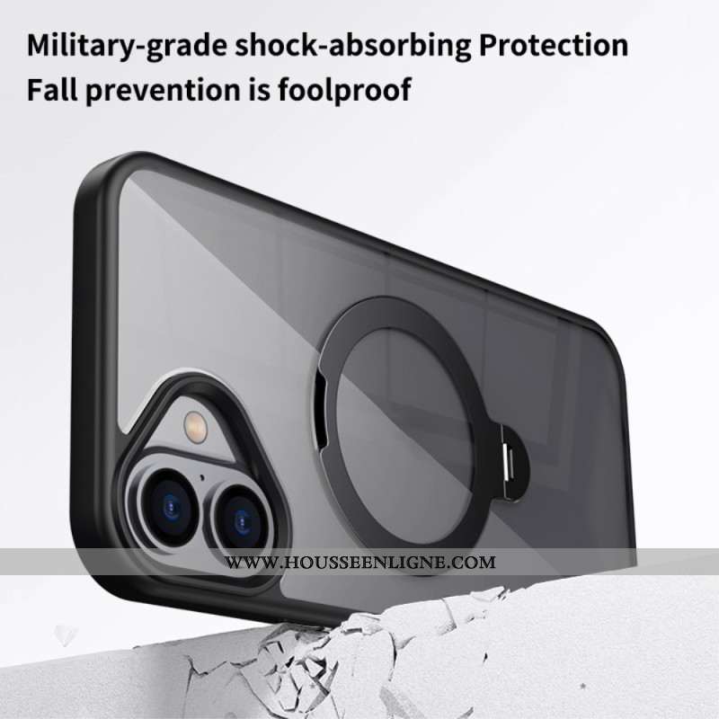 Coque iPhone 16 Transparente Anneau-Support Magnétique