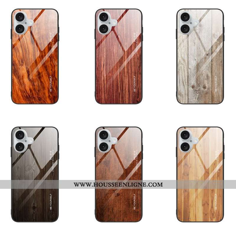 Coque iPhone 16 Verre Trempé Bois