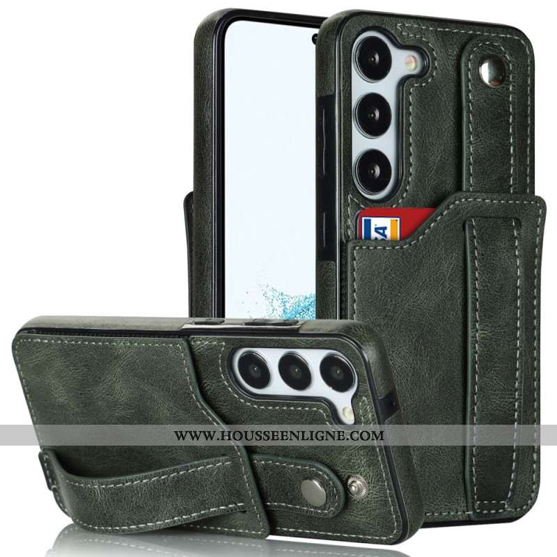 Coque pour Samsung Galaxy S24 Plus 5G avec Sangle et Porte-Cartes