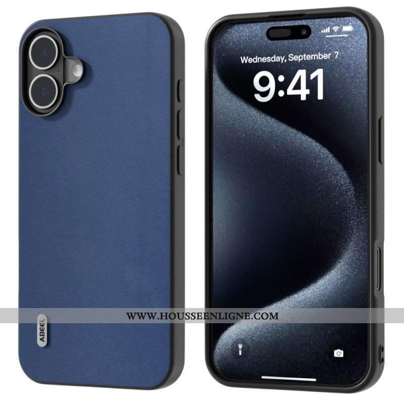 Coque pour iPhone 16 Plus Simili Cuir ABEEL