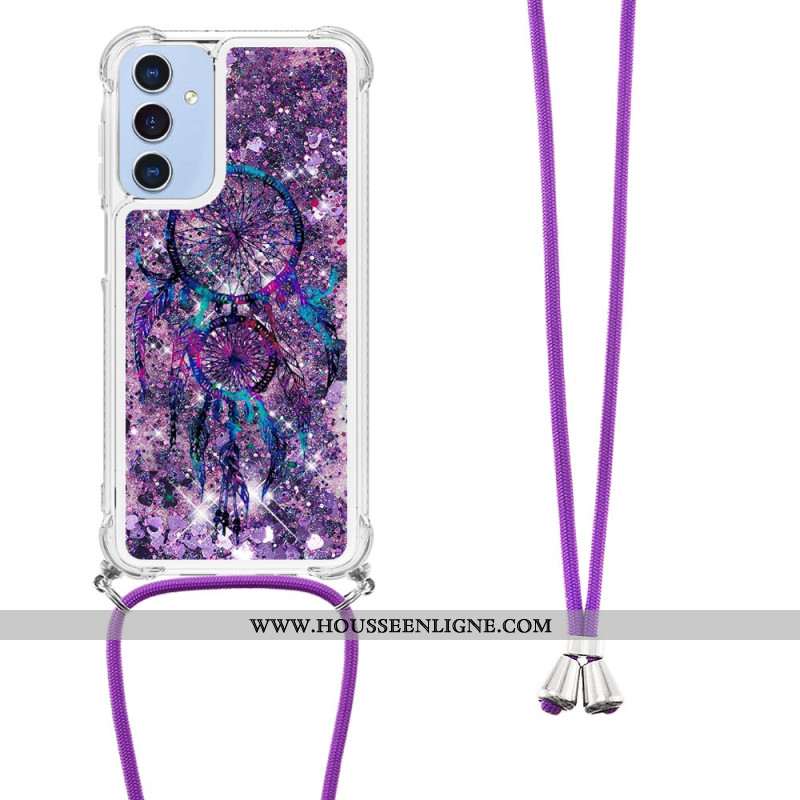 Coque à Cordon Samsung Galaxy A15 5G / A15 Paillettes Motif Cartoon