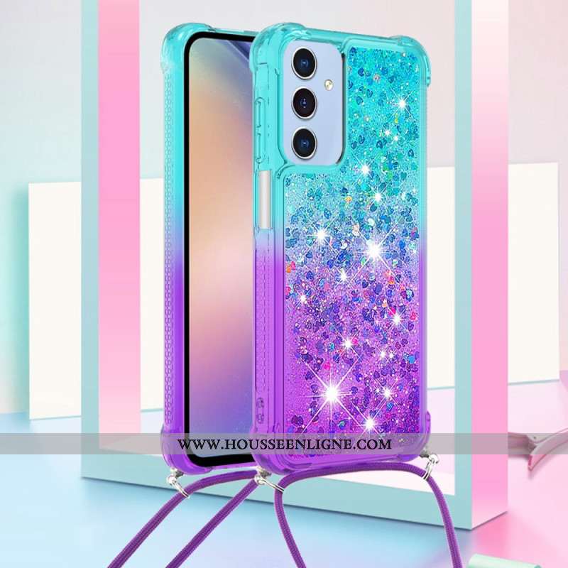 Coque à Cordon Samsung Galaxy A15 5G Dégradé Paillettes