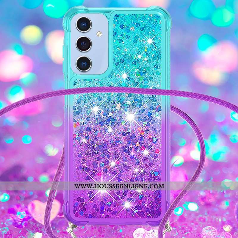 Coque à Cordon Samsung Galaxy A15 5G Dégradé Paillettes