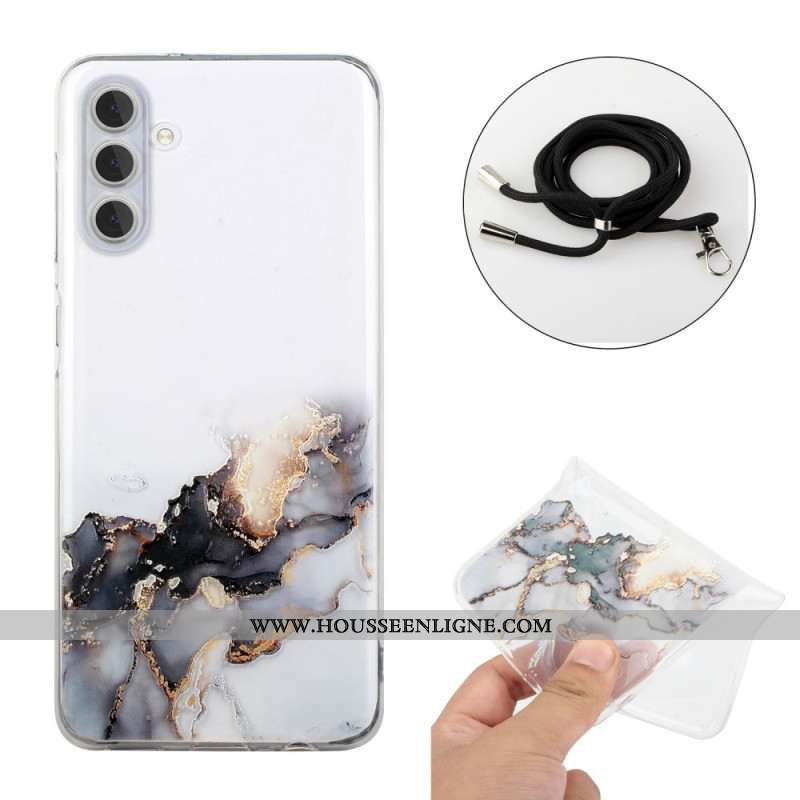 Coque à Cordon Samsung Galaxy A15 5G Marbre Aquarelle