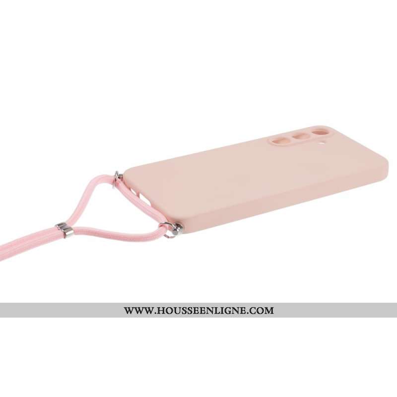 Coque à Cordon Samsung Galaxy A55 5G Rose