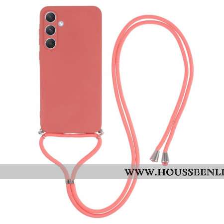 Coque à Cordon Samsung Galaxy A55 5G Rouge Aubépine