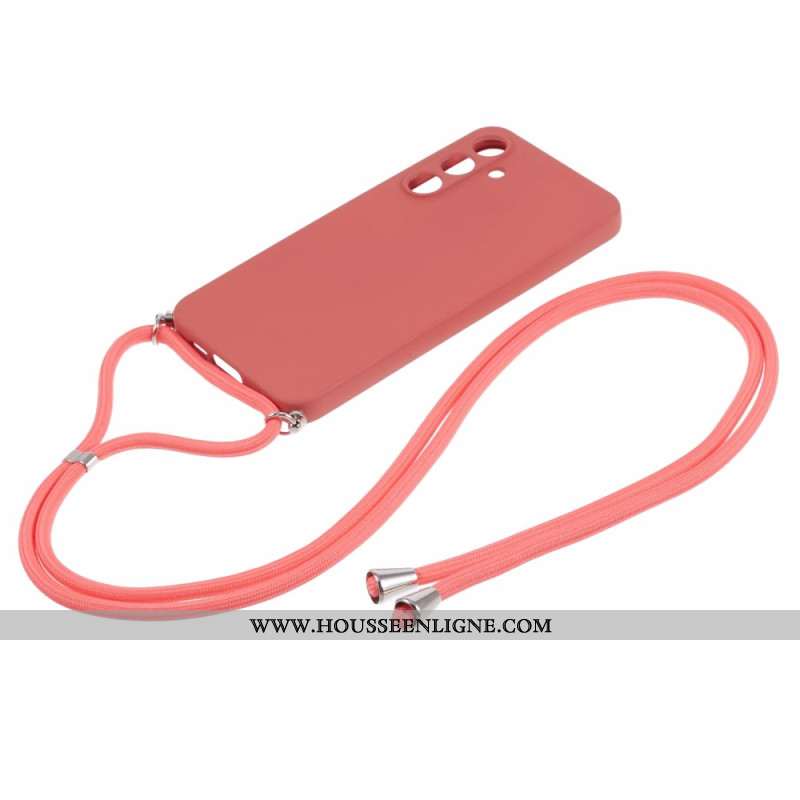 Coque à Cordon Samsung Galaxy A55 5G Rouge Aubépine