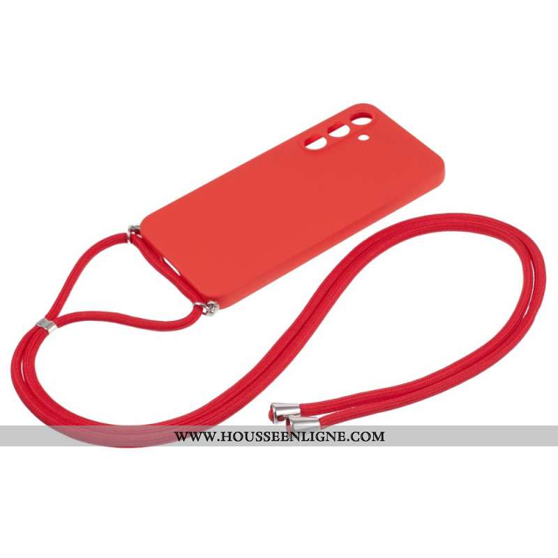 Coque à Cordon Samsung Galaxy A55 5G Rouge