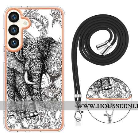 Coque à Cordon Samsung Galaxy S24 Plus 5G Totem Éléphant