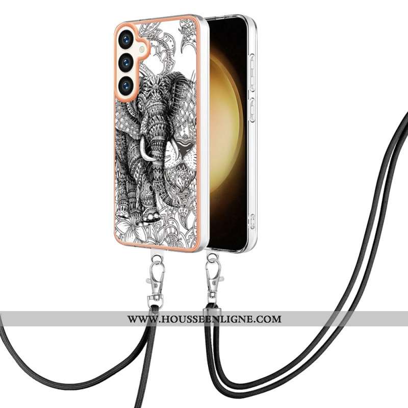 Coque à Cordon Samsung Galaxy S24 Plus 5G Totem Éléphant