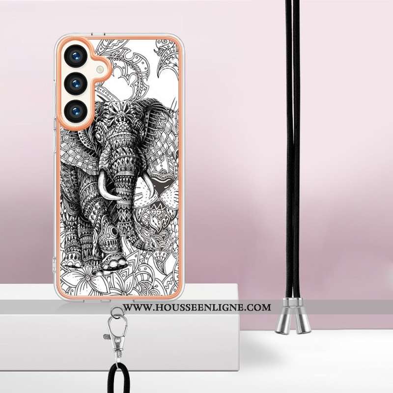 Coque à Cordon Samsung Galaxy S24 Plus 5G Totem Éléphant