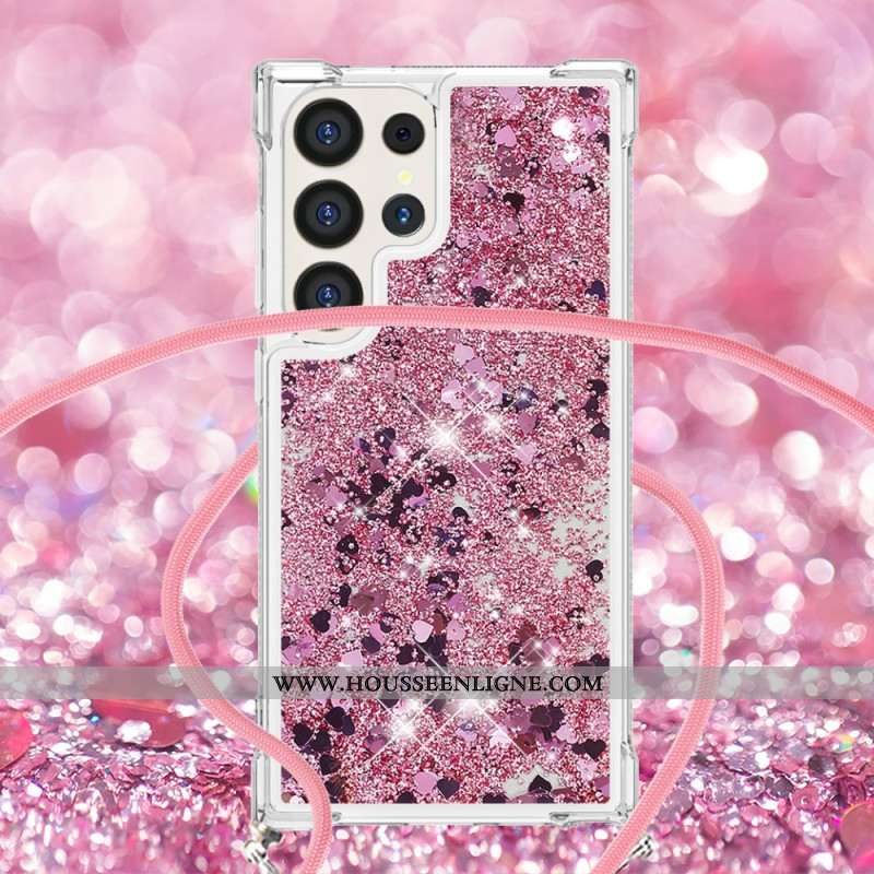 Coque à Cordon Samsung Galaxy S24 Ultra 5G Paillettes