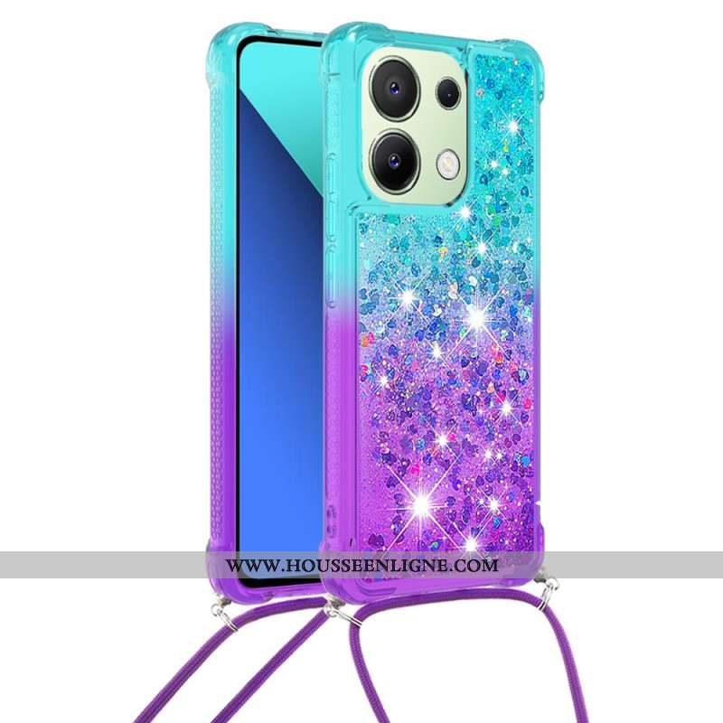 Coque à Cordon Xiaomi Redmi Note 13 4G Dégradé Paillettes