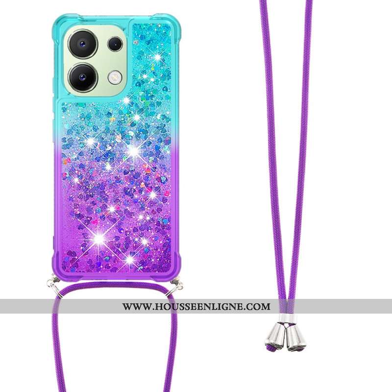 Coque à Cordon Xiaomi Redmi Note 13 4G Dégradé Paillettes