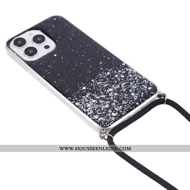 Coque à Cordon iPhone 16 Pro Max Paillettes